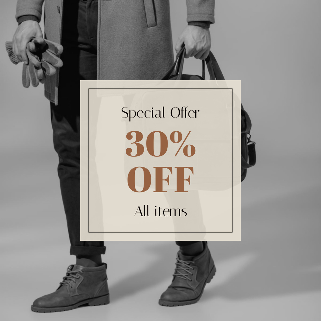 Special Offer of Discount on Men's Stylish Outfit Instagram tervezősablon