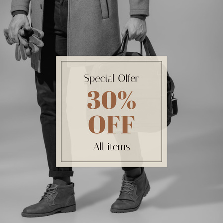Special Offer of Discount on Men's Stylish Outfit Instagram Design Template