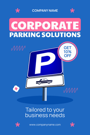 Plantilla de diseño de Plazas de aparcamiento corporativas con descuento Pinterest 