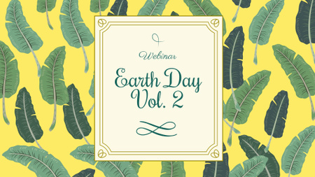Earth Day Announcement with Feathers Pattern FB event cover – шаблон для дизайна