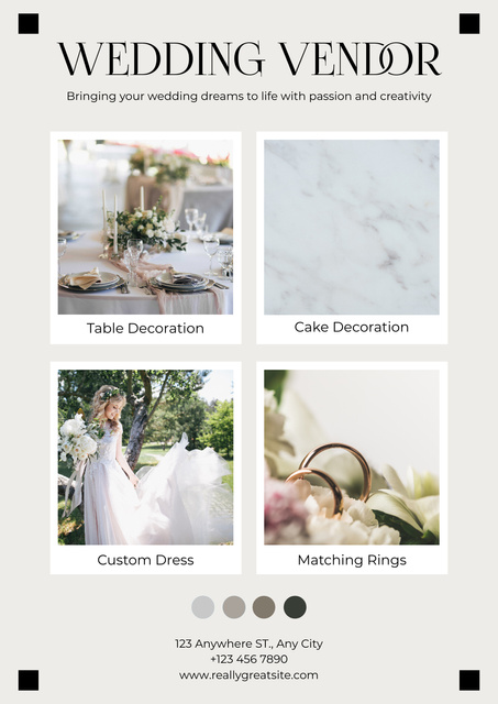 Wedding Vendor Services Poster – шаблон для дизайну