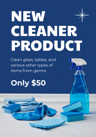 Cleaner Product Ad with Blue Cleaning Kit Flyer A5 Design Template