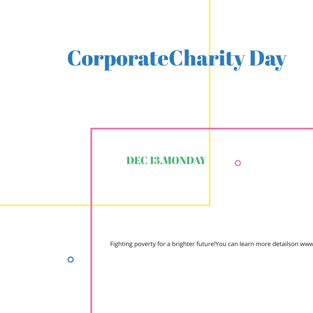 Modèle de visuel Corporate Charity Day on simple lines - Instagram AD