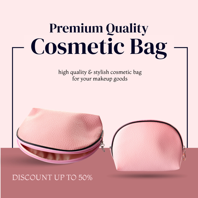 Plantilla de diseño de Fashion Makeup Bags Discount Offer Instagram 
