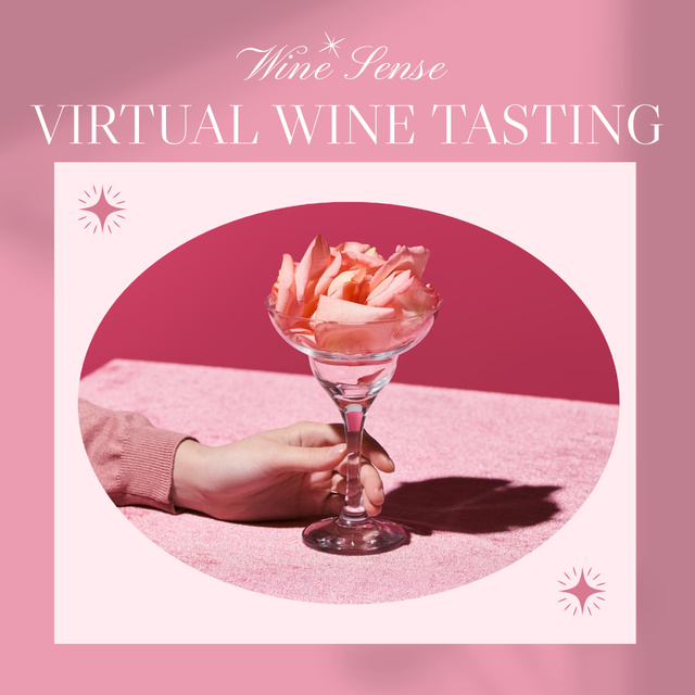 Virtual Wine Tasting Announcement Instagram Tasarım Şablonu