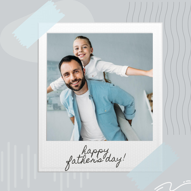 Happy Father's Day from Daughter Blue Instagram Design Template