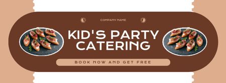 Kids' Party Catering Ad with Tasty Canape Facebook cover Design Template