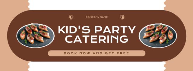 Kids' Party Catering Ad with Tasty Canape Facebook cover Tasarım Şablonu