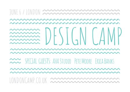 Platilla de diseño Design camp announcement on Blue waves Postcard