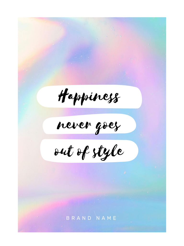 Plantilla de diseño de Inspirational Quote About Happiness on Bright Colorful Pattern Poster US 