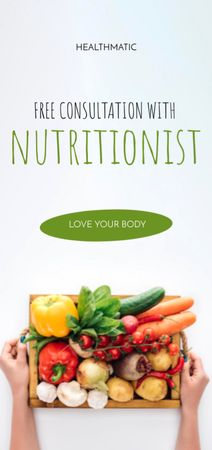 Nutritionist Services Offer with Organic Vegetables in Box Flyer DIN Large Modelo de Design