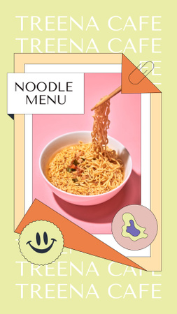 Tasty Noodles Dish Instagram Video Story Šablona návrhu
