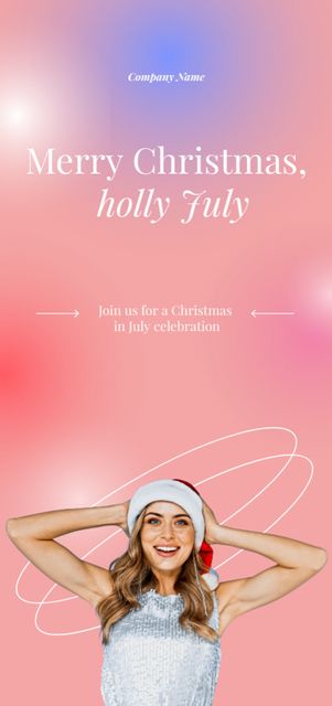 Plantilla de diseño de  Celebrating Christmas in July with an Attractive Blonde Flyer DIN Large 