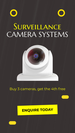 Instalação de rede de câmeras de segurança Instagram Video Story Modelo de Design