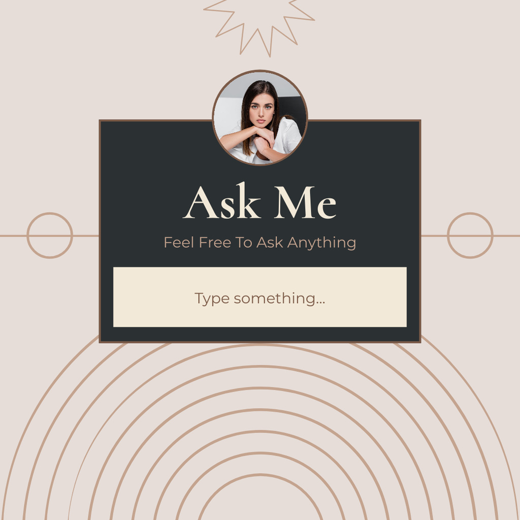 Get To Know Me Form with Young Woman Instagram Design Template