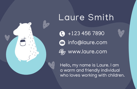 Child Care Specialist Contacts Business Card 85x55mm Design Template