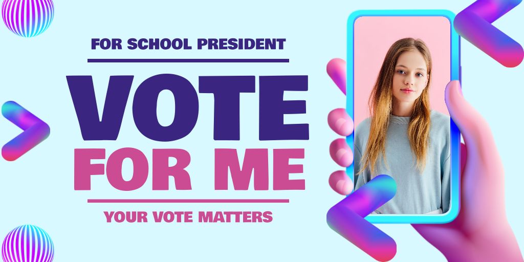 Modèle de visuel Photo of Candidate for School Presidents - Twitter