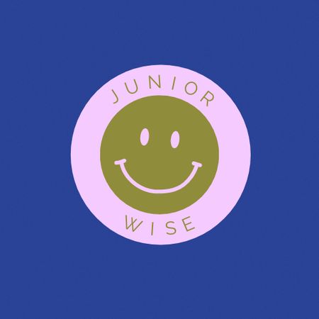 School Ad with Cute Emoji Face Logo Design Template