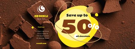 Platilla de diseño Sale Offer Sweet Chocolate Pieces Facebook cover