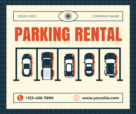 Template di design Offerta di informazioni di contatto per il noleggio di parcheggi Facebook