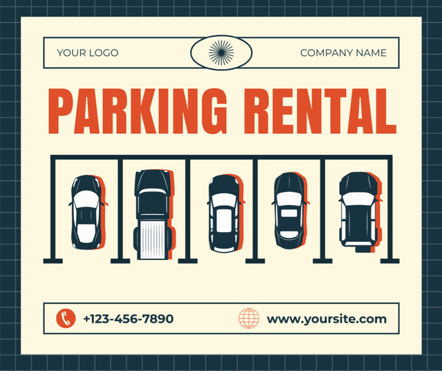 Offer of Contact Information for Parking Rental Facebook Design Template