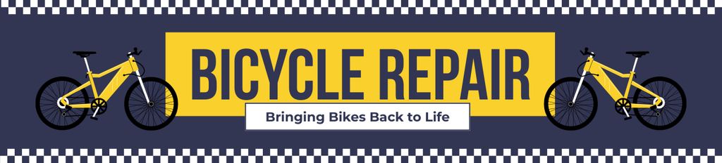 Simple Ad of Bike Repair Services on Purple Ebay Store Billboard Tasarım Şablonu