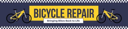 Modèle de visuel Annonce simple de services de réparation de vélos sur violet - Ebay Store Billboard