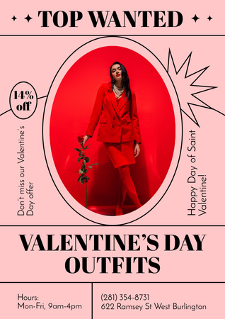 Offer of Valentine's Day Outfits Poster – шаблон для дизайну