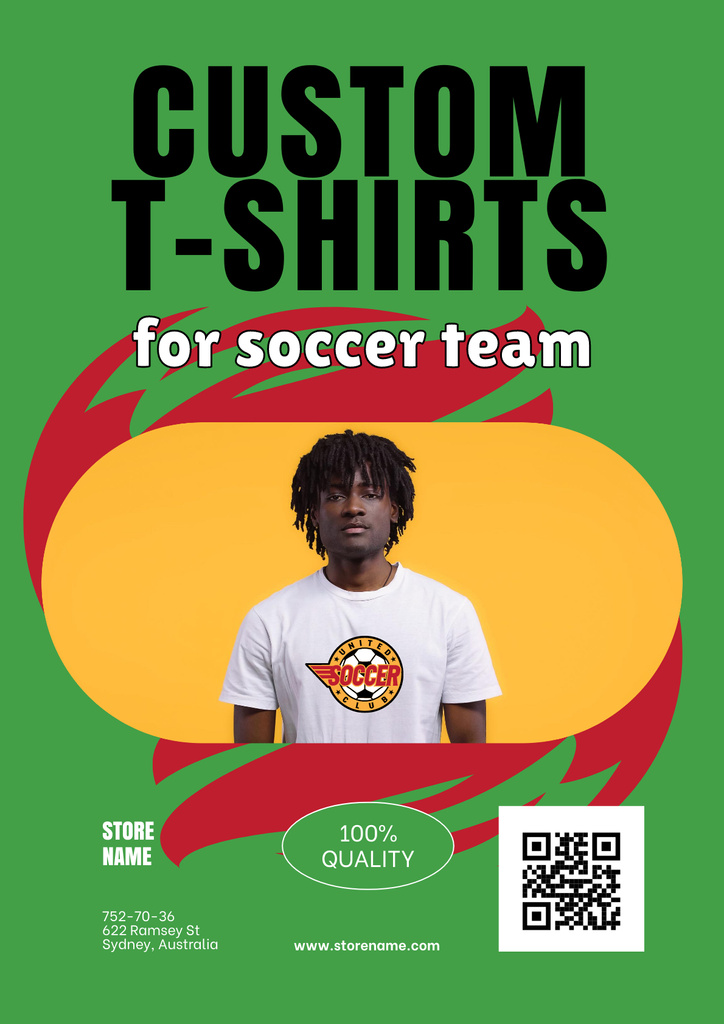 Plantilla de diseño de T-Shirts for Soccer Team Sale Offer Poster 