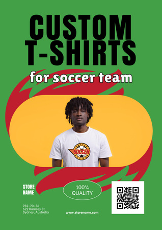 T-Shirts for Soccer Team Sale Offer Poster Design Template