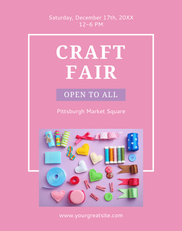 Craft Fair with needlework tools Poster 22x28in Design Template