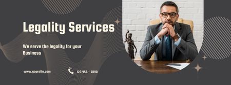 Legal Services with Lawyer in Office Facebook cover Design Template