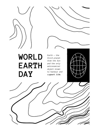 Earth Day Announcement with Texture Pattern Poster US Design Template