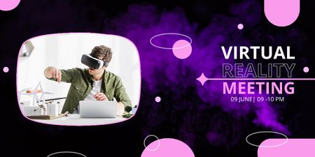 Join to Virtual Reality Meeting Twitter Design Template
