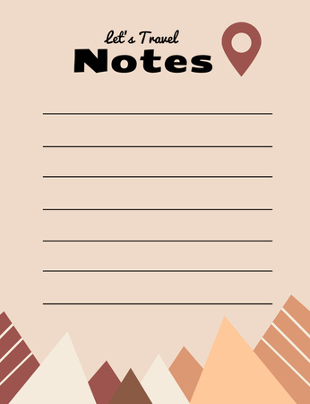 Travel Notes with Pointer in Brown Notepad 107x139mm Design Template