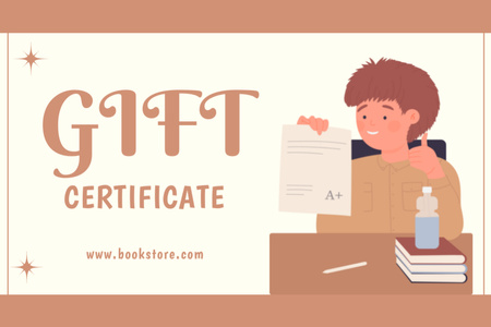 Спеціальний ваучер для книгарні Gift Certificate – шаблон для дизайну