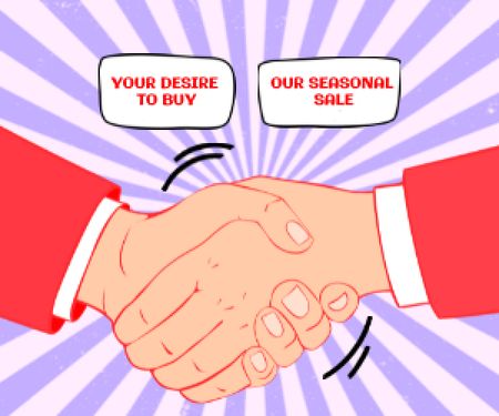 Illustration of Business Handshake Medium Rectangle Design Template