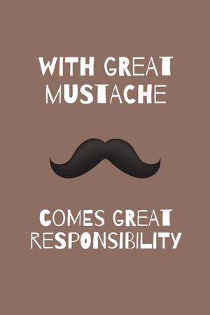 Funny Phrase With Moustache Postcard 4x6in Vertical Design Template