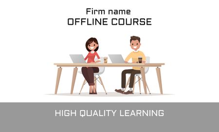 Advertisement for Professional Development Courses Business Card 91x55mm Design Template