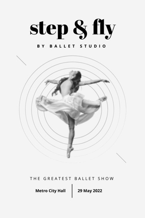 Greatest Ballet Show Announcement Flyer 4x6in Design Template