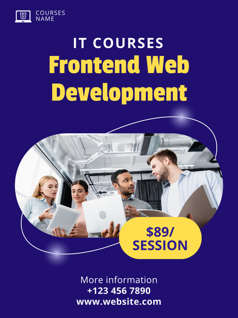 Web Development Courses Ad Poster US Modelo de Design