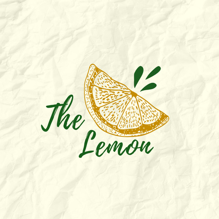 Illustration of Piece of Lemon Logo Tasarım Şablonu