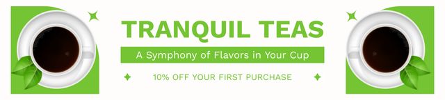 Tranquil Tea Selection With Discounts Offer In Coffee Shop Ebay Store Billboard Šablona návrhu