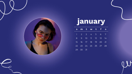 stílusos fiatal lányok Calendar tervezősablon