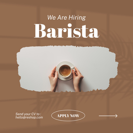 Hiring Barista for Coffee Shop Instagram Design Template