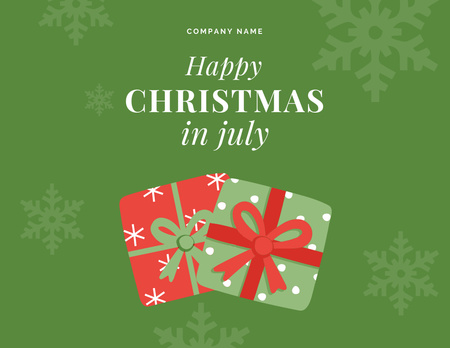 Announcement of Celebration of Christmas in July Flyer 8.5x11in Horizontal Design Template