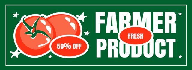 Ontwerpsjabloon van Facebook cover van Discount Offer on Farm Products with Red Tomatoes