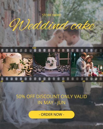 Platilla de diseño Limited Offer Discounts on Wedding Cakes Instagram Post Vertical