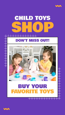 Toys Shop with Favorite Toys for Children Instagram Video Story Design Template