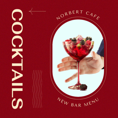 New Cocktails Announcement Animated Post Design Template